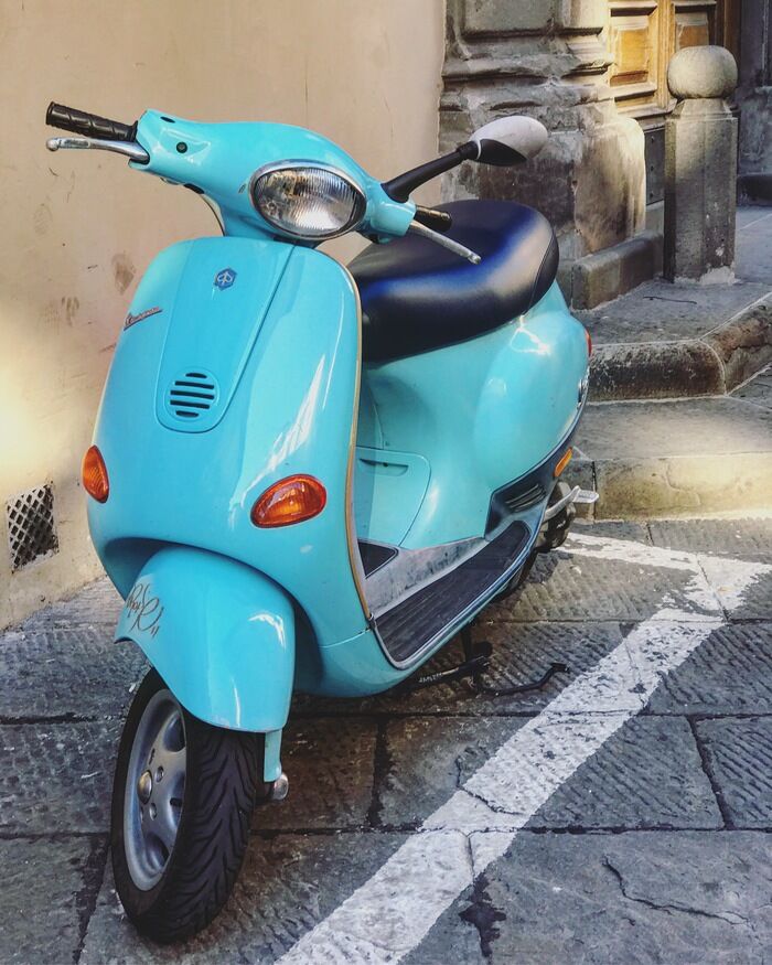 A photo of a Vespa taken during the author's trip
