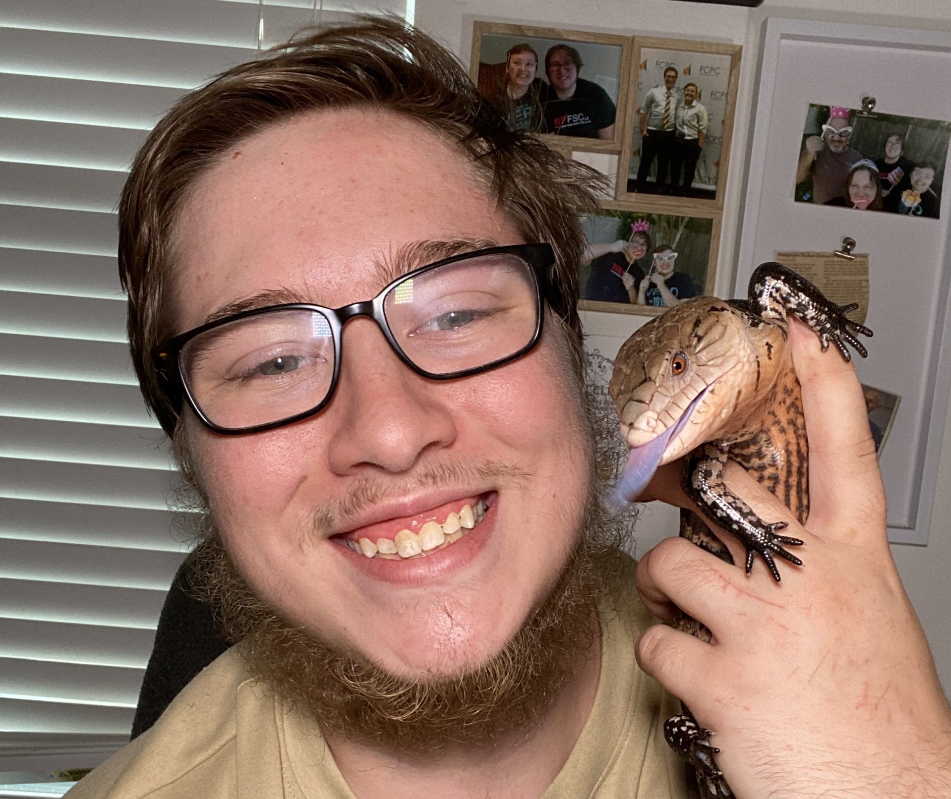 Adams with one of his lizards.