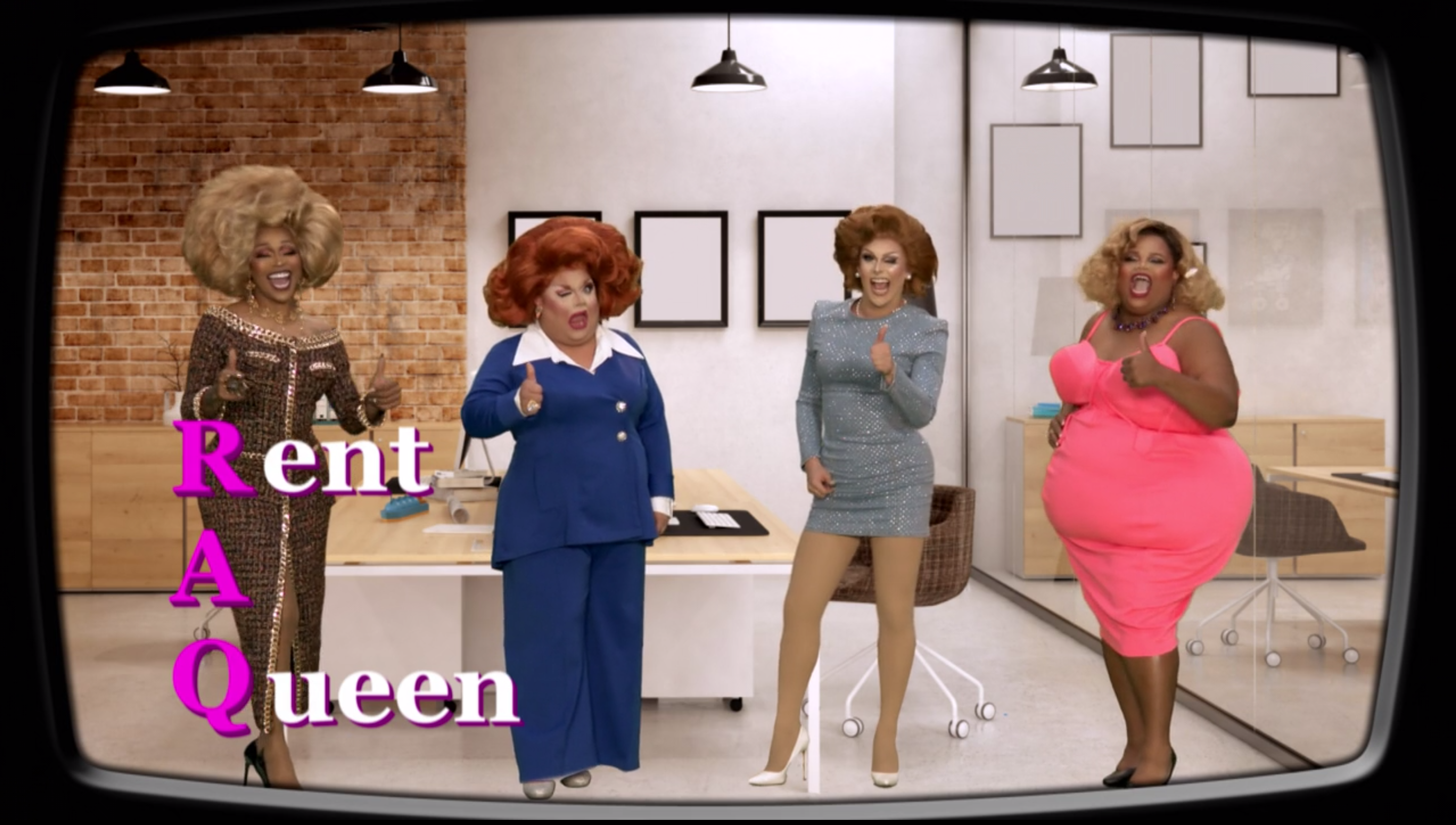 A'keria, Ginger, Jan and Silky advertise their Rent-a-Queen service. 