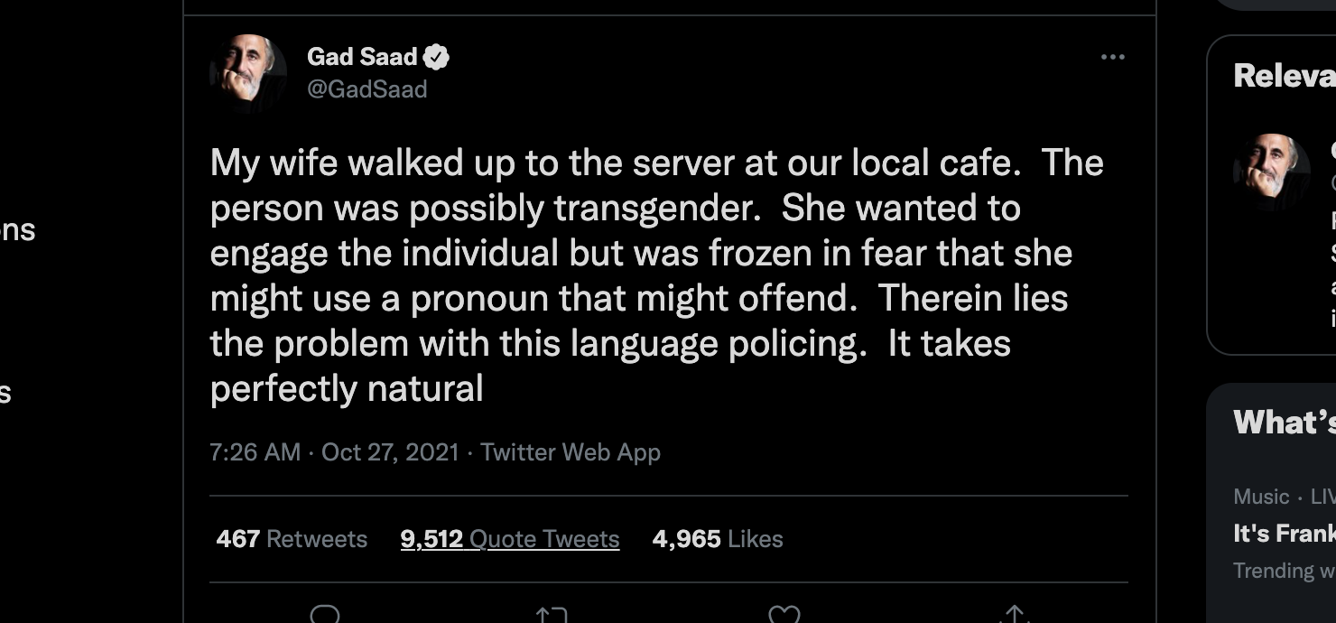 Canadian Couple Paralyzed at the Thought of Having to Interact with Trans Server