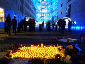 The Transgender Day of Remembrance Vigil outside of the BBC Television Centre.