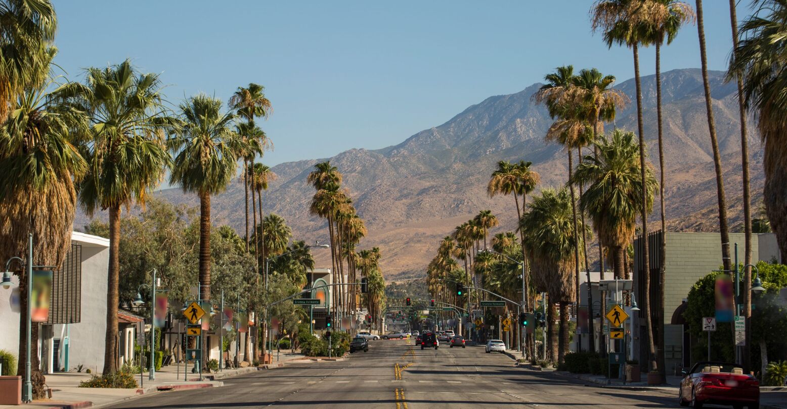 View of Downtown Palm Springs, California.