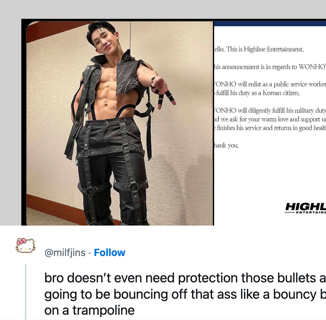 Twitter Reacts with Sorrow and Thirst to Wonho Joining the Military