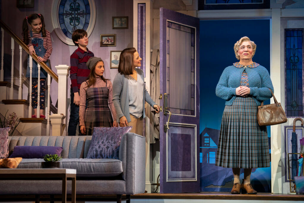 Rob McClure, right, and the cast of Broadway's 'Mrs. Doubtfire.'