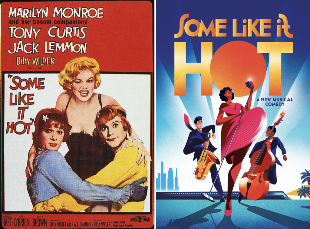 Posters for the film and Broadway production of Some Like It Hot