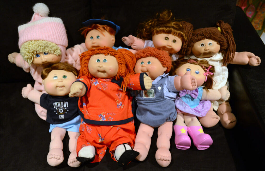 A collection of Cabbage Patch Kid dolls