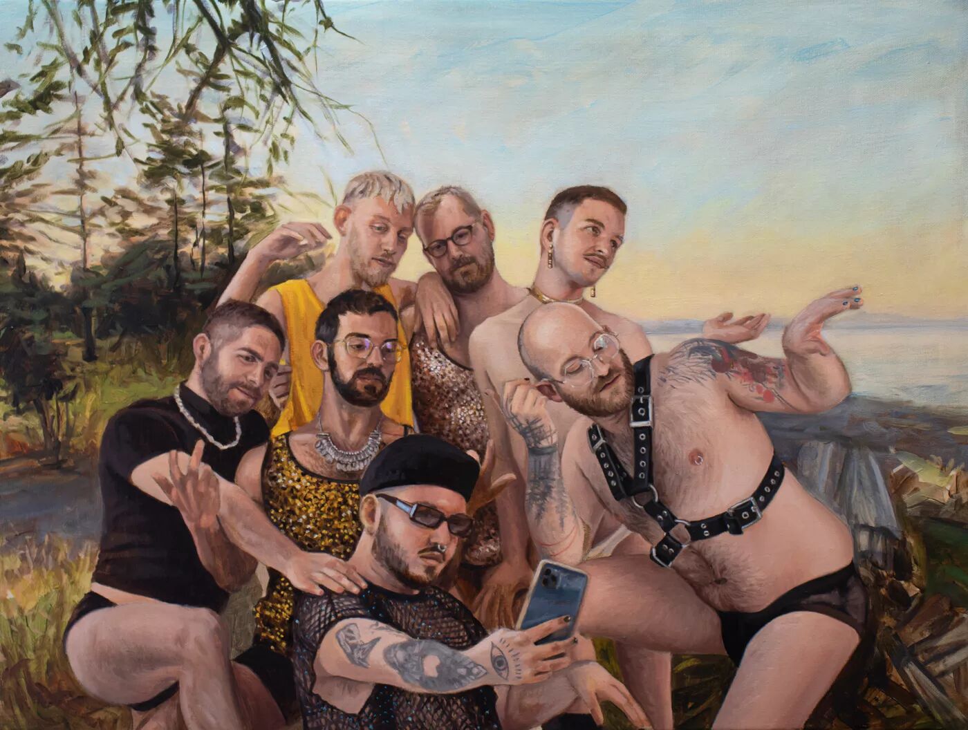 How to paint an orgy, find models on Grindr, & stage sexy selfies: 3 queer artists reveal their secrets