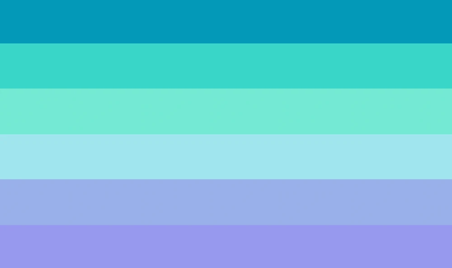 the six-striped neptunic pride flag with gradients of blue, green, and purple