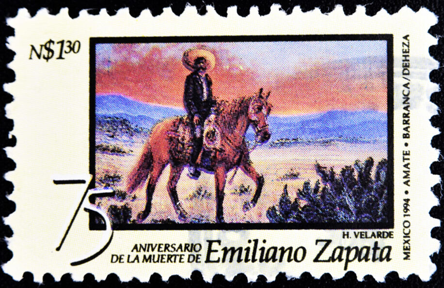 MEXICO - CIRCA 1994: A stamp printed in Mexico shows Emiliano Zapata, circa 1994