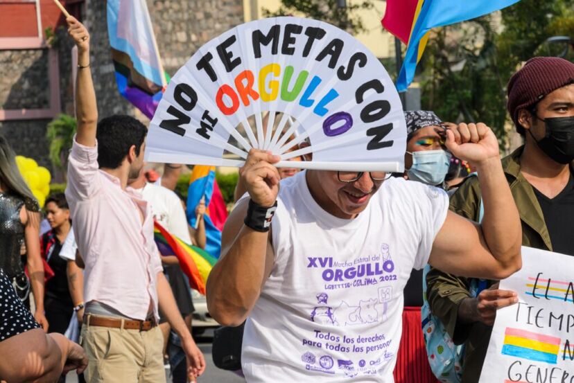 Colima, Colima. Mexico; july 03, 2022: People celebrating the LGBT+ Pride Parade