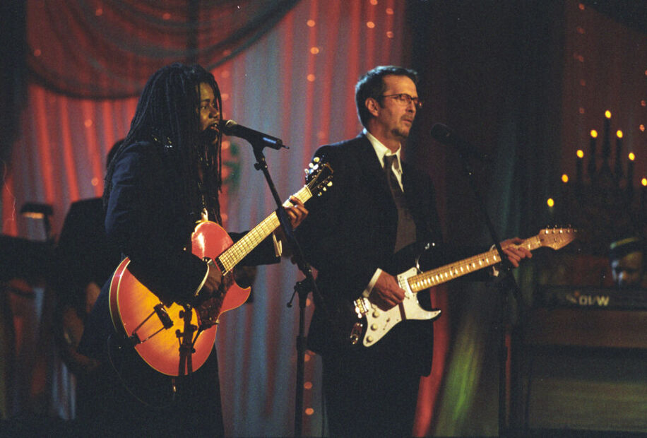 Photograph of Tracy Chapman and Eric Clapton Performing at a White House Special Olympics Dinner