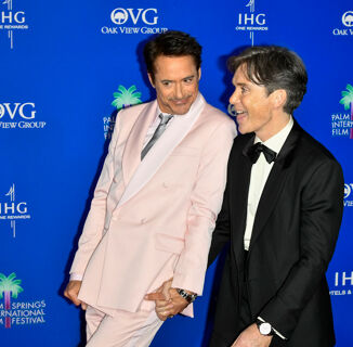 Robert Downey Jr. and Cillian Murphy got real cozy in Palm Springs last night