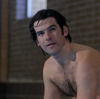See a young Pierce Brosnan stun in a speedo in this British gangster flick