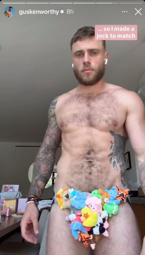 Gus Kenworthy models his jockstrap